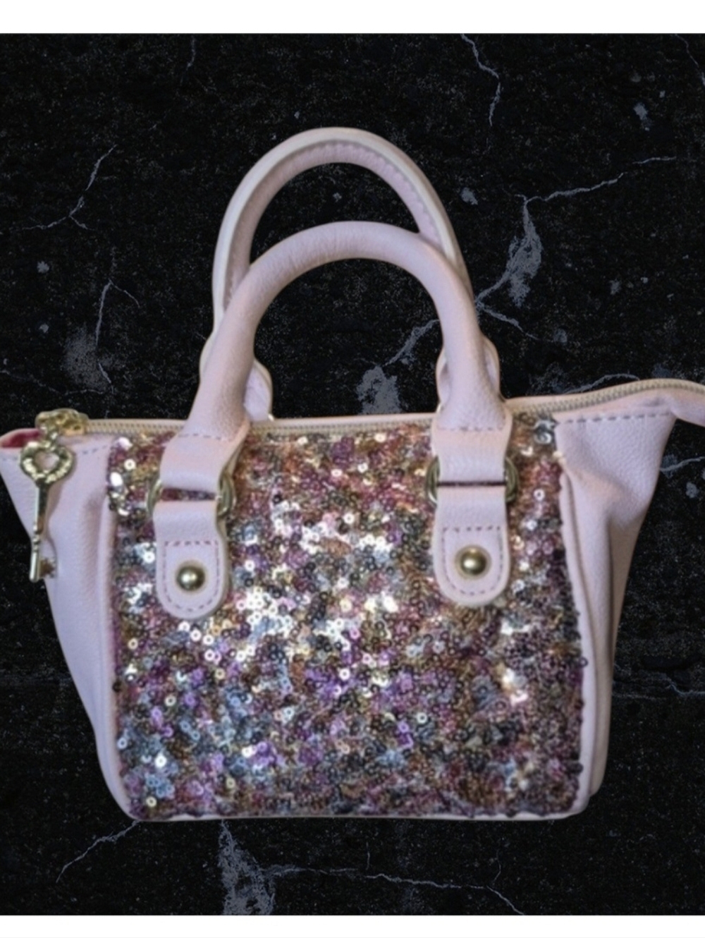 Betsey Johnson Pink Sequin Mini Bag GUC - Picture 9 of 9